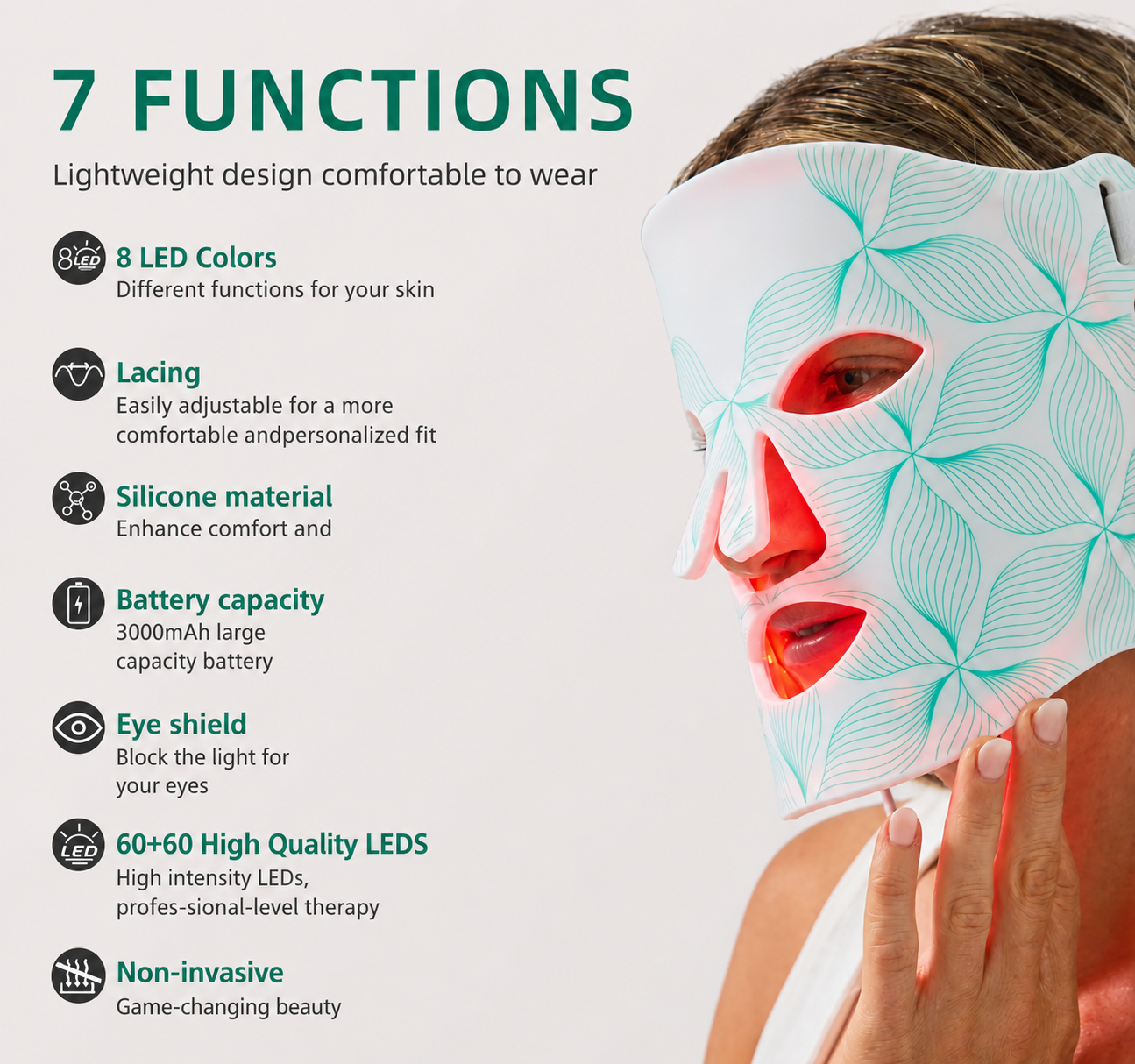 LED light therapy face mask